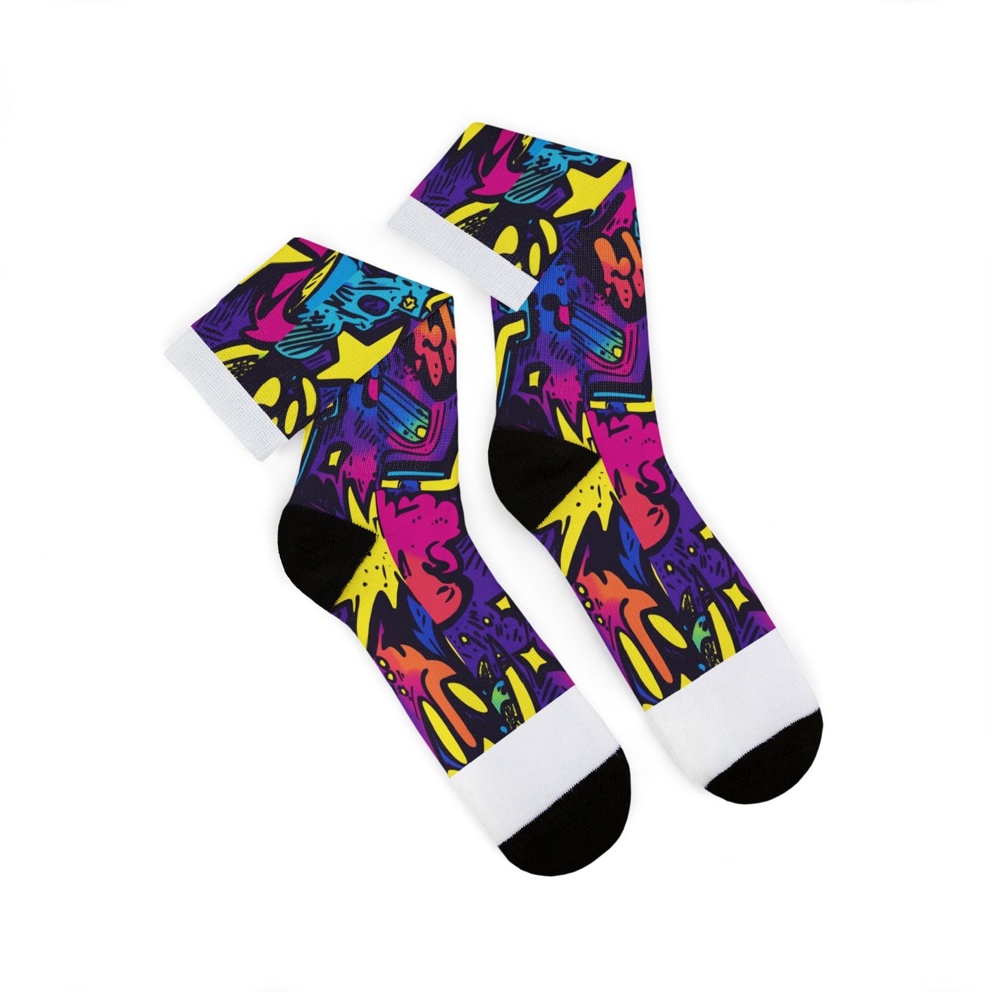 Neon Retro Graffiti | No Rep Riot Socks