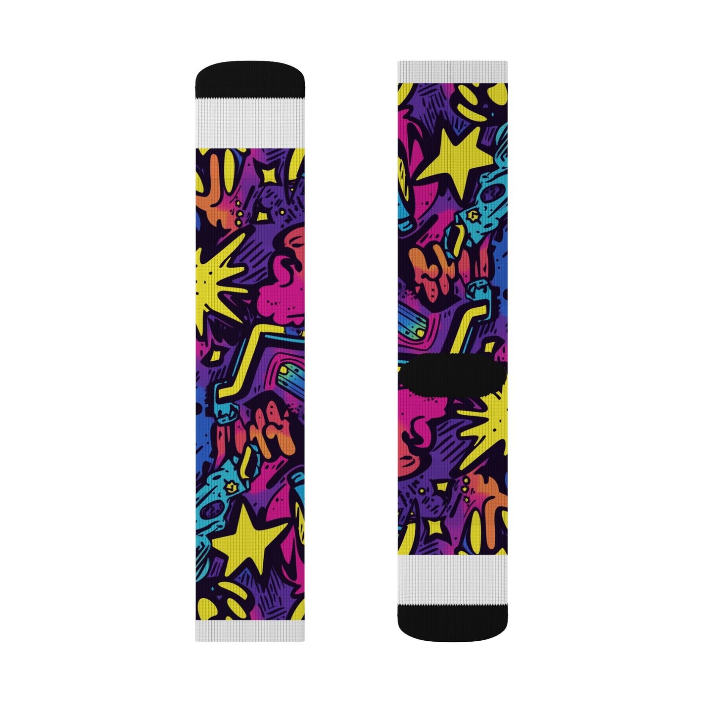 Neon Retro Graffiti | No Rep Riot Socks