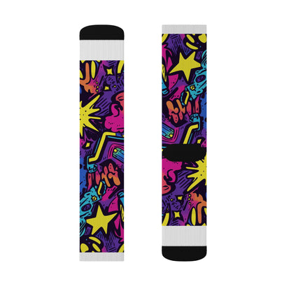 Neon Retro Graffiti | No Rep Riot Socks